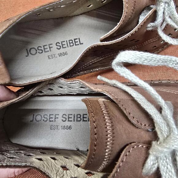 Josef Seibel Sofie 26 Leather Sneakers Brown Women’s EU 38 US 7-7.5 - Picture 9 of 9